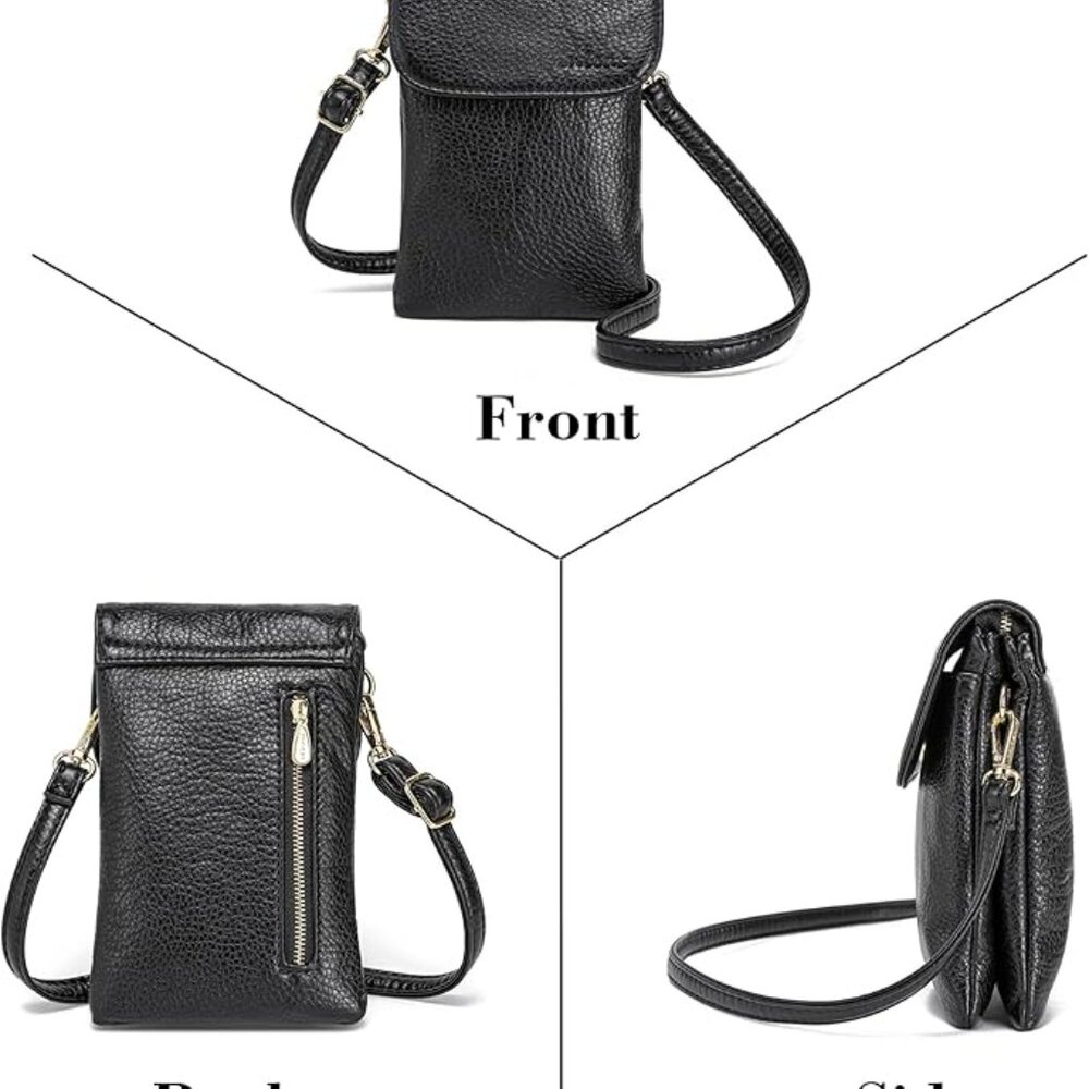 Minicat Small Faux Leather Crossbody Bag, Black - Picture 7 of 11